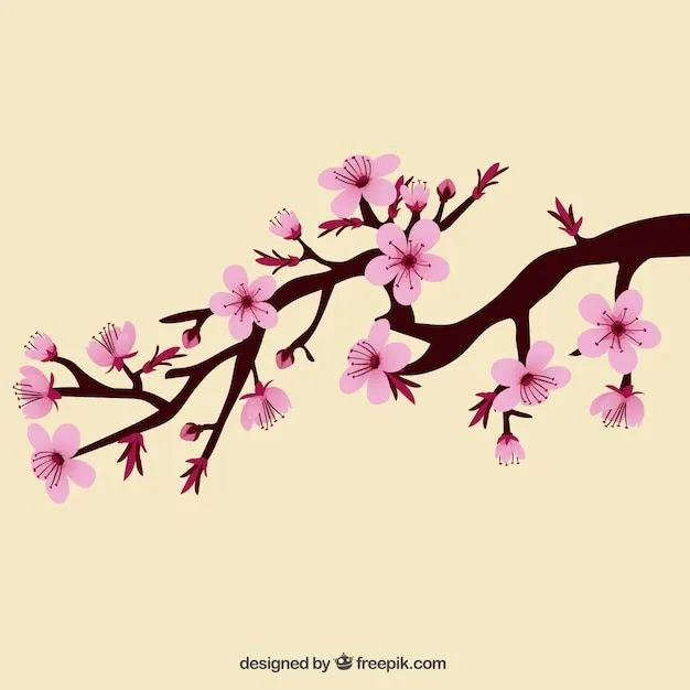 Rama con hermosas flores de cerezo | Descargar Vectores gratis
