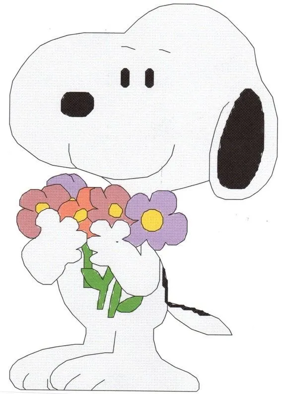 Ramo de flores punto de cruz patrón Snoppy por gotttwo en Etsy