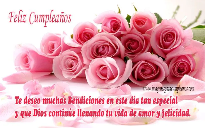 Ramo de Rosas de color Rosa con mensaje de Feliz Cumpleaños - ツ ...