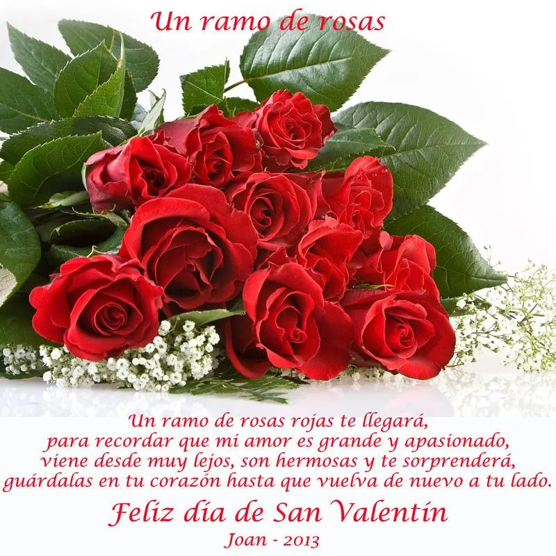 Un ramo de rosas para el día de San Valentín Un ramo de rosas para el día de San Valentín