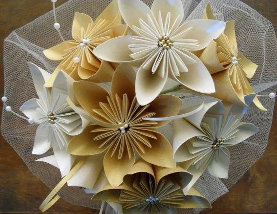 Ramos de novia en origami, Producto de Almanova sobre ... Ramos de novia en origami, Producto de Almanova sobre ...
