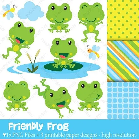 Ranita amigable Set de Clip Art y Papeles por pixelpaperprints Ranita amigable Set de Clip Art y Papeles por pixelpaperprints