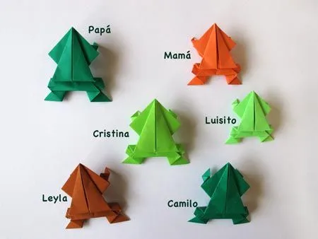 Ranita de papel -Instrucciones en video paso a paso