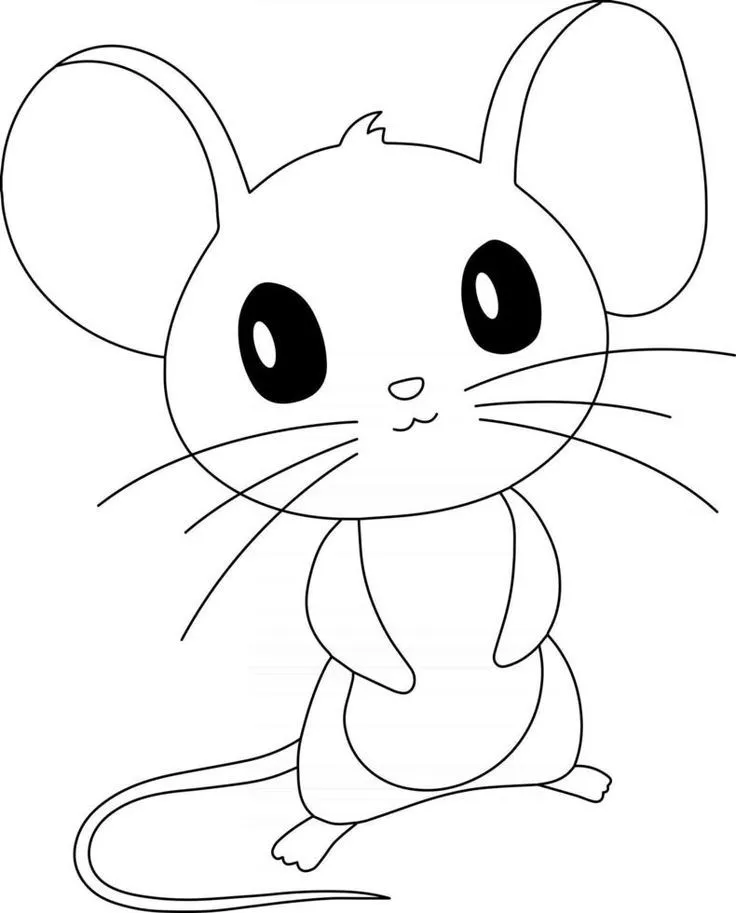 ratón para colorear página ideal para principiantes libro para colorear | Imagenes  de ratones animados, Ratones dibujo, Páginas para colorear de animales