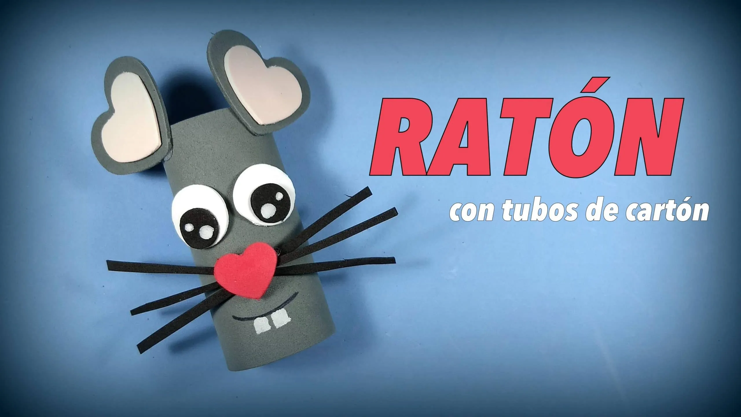 Ratón infantil con tubos de cartón de papel higiénico | Manualidades On Ratón infantil con tubos de cartón de papel higiénico | Manualidades On