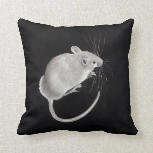 Ratones en lápiz: Ratón: Dibujos de lápiz del real Cojin | Zazzle