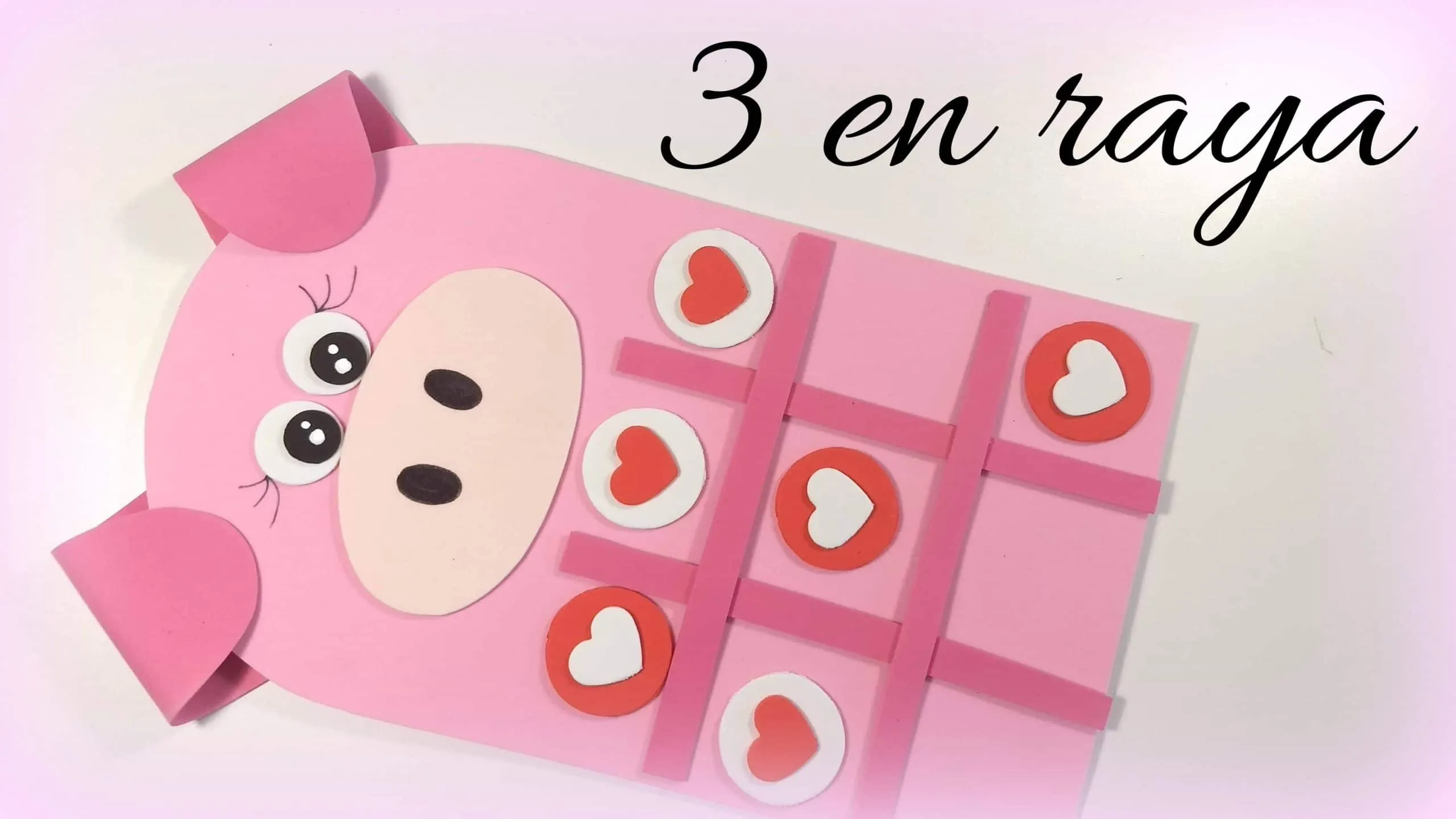 Cómo hacer un 3 en raya de cerdito con goma eva | Manualidades On Cómo hacer un 3 en raya de cerdito con goma eva | Manualidades On
