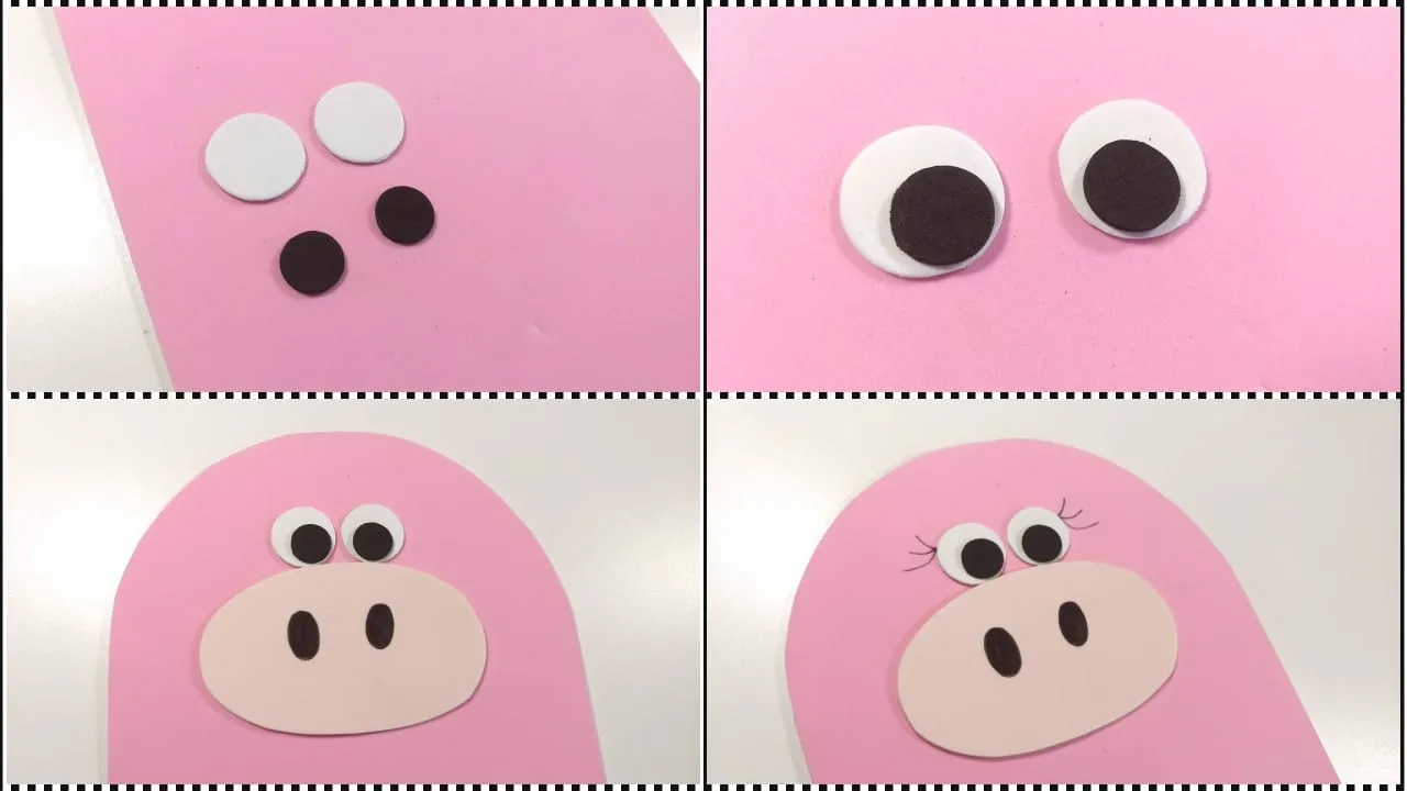 Cómo hacer un 3 en raya de cerdito con goma eva | Manualidades On Cómo hacer un 3 en raya de cerdito con goma eva | Manualidades On