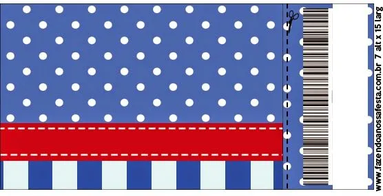 Rayas Azules y Puntos Blancos: Invitaciones para Imprimir Gratis ...