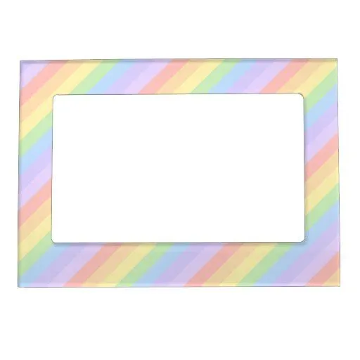 Rayas en colores pastel del arco iris marcos magnéticos de fotos ... Rayas en colores pastel del arco iris marcos magnéticos de fotos ...