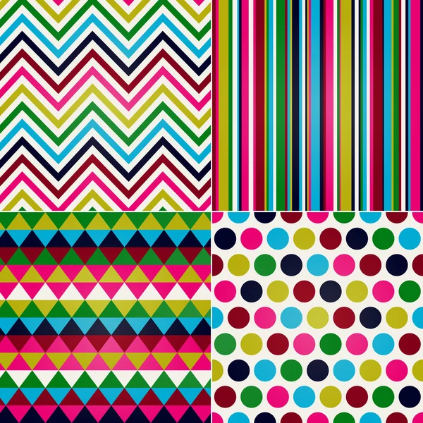 Rayas inconsútiles, zig zag y lunares fondo — Vector stock ... Rayas inconsútiles, zig zag y lunares fondo — Vector stock ...