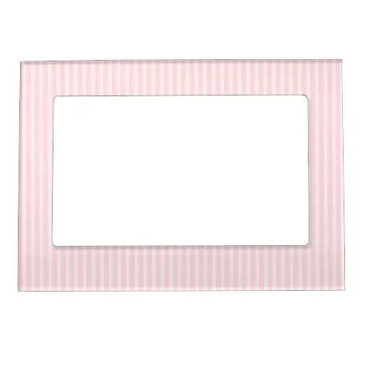 Rayas del rosa en colores pastel marcos magnéticos para fotos | Zazzle