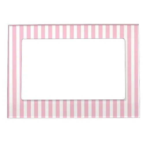 Rayas rosadas y diseño lindo blanco del modelo marcos magnéticos ...
