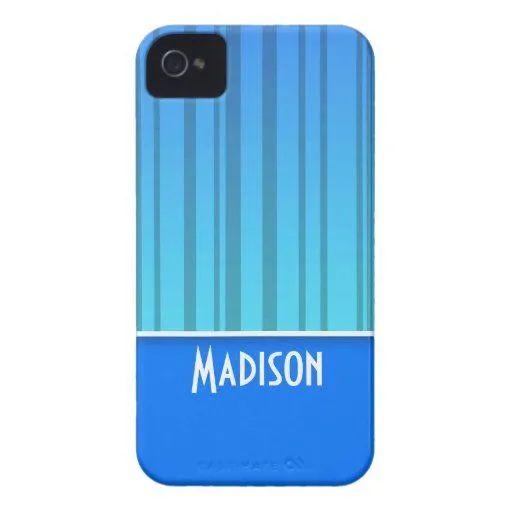 Rayas verticales azules eléctricas; Rayado iPhone 4 Case-Mate ...