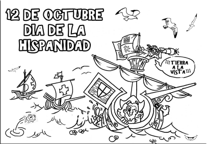 Día de la Raza. Imágenes para colorear | Imágenes Totales Día de la Raza. Imágenes para colorear | Imágenes Totales