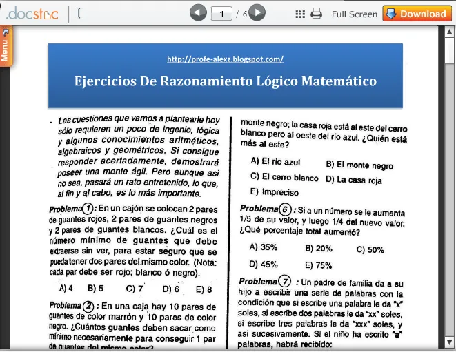 Razonamiento Lógico Matemático Ejercicios Resueltos « Blog del ... Razonamiento Lógico Matemático Ejercicios Resueltos « Blog del ...