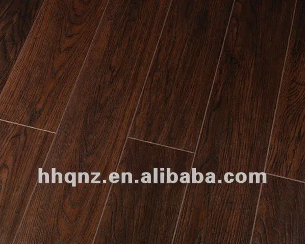 Real del grano de madera de color marrón oscuro roble HDF suelo de ...
