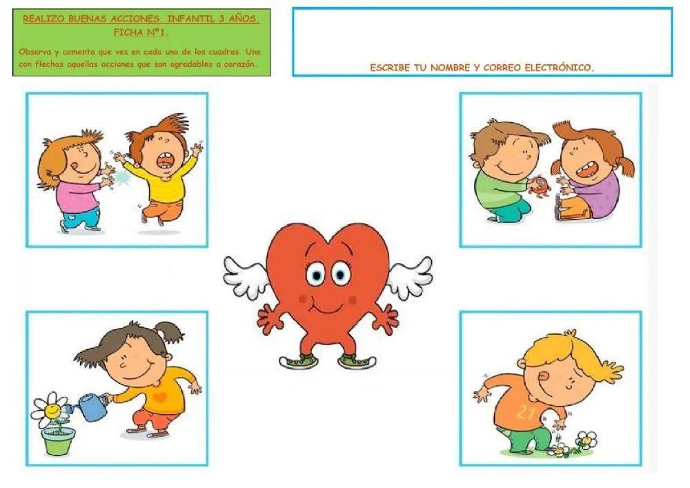 Realizo buenas acciones. Infantil 3 años. Ceip Profesor Tierno Galván de Utrera worksheet | Live Worksheets Realizo buenas acciones. Infantil 3 años. Ceip Profesor Tierno Galván de Utrera worksheet | Live Worksheets