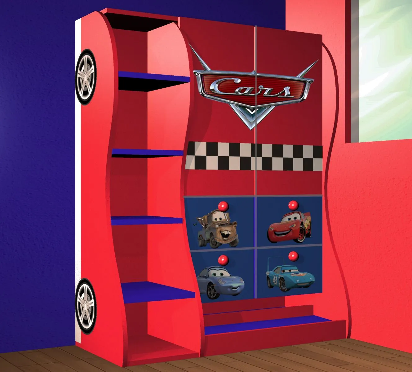 Recámara: Muebles de Cars para niño, clóset de almacenamiento ... Recámara: Muebles de Cars para niño, clóset de almacenamiento ...