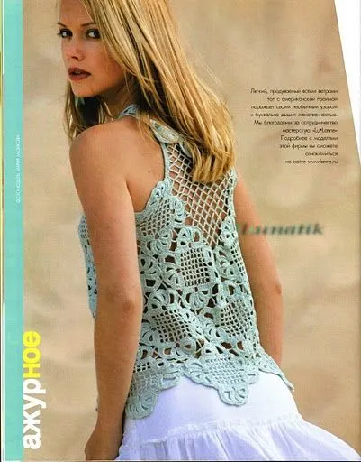 Receitas de Crochet: Blusa rendada verão