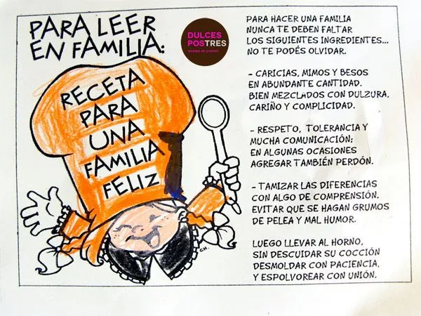 Receta Para Una Familia Feliz - Dulcespostres.com Receta Para Una Familia Feliz - Dulcespostres.com