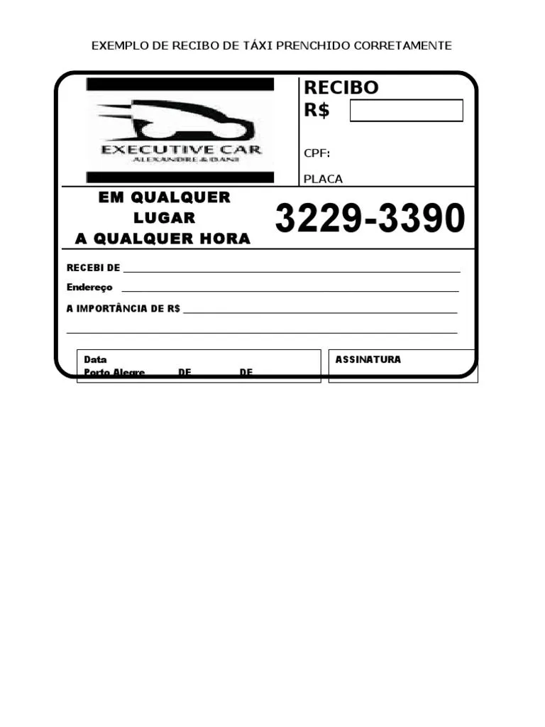 Recibo Taxi | PDF