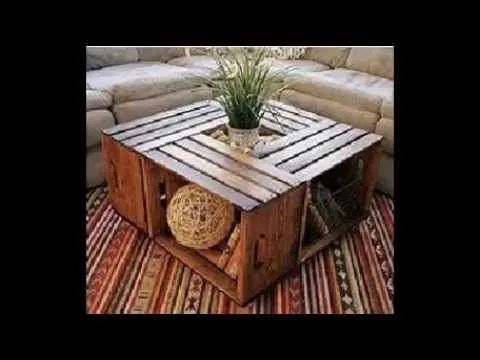 Recicla "diapositivas" mesita de centro hecha con cajas de frutas ...
