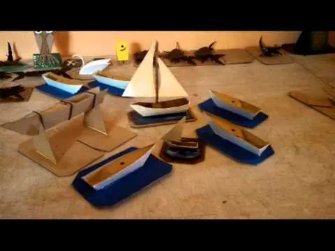 Reciclaje, barcos hechos con carton. - YouTube