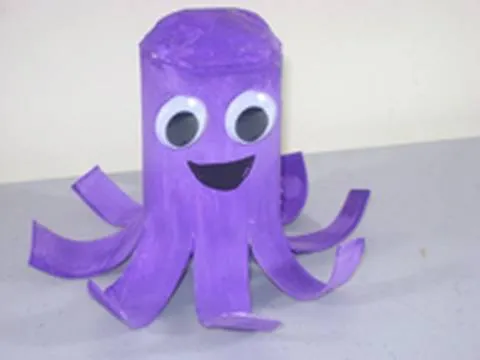 Manualidades de Reciclaje: Pulpo con tubo de papel de baño ...