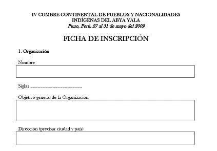 Recomendaciones para INSCRIPCIONES a la IV CUMBRE CONTINENTAL DE ...