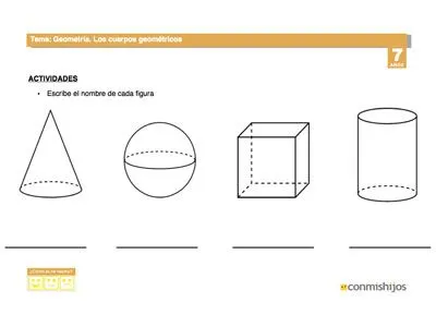 Reconocer figuras geométricas. Ficha escolar para niños Reconocer figuras geométricas. Ficha escolar para niños
