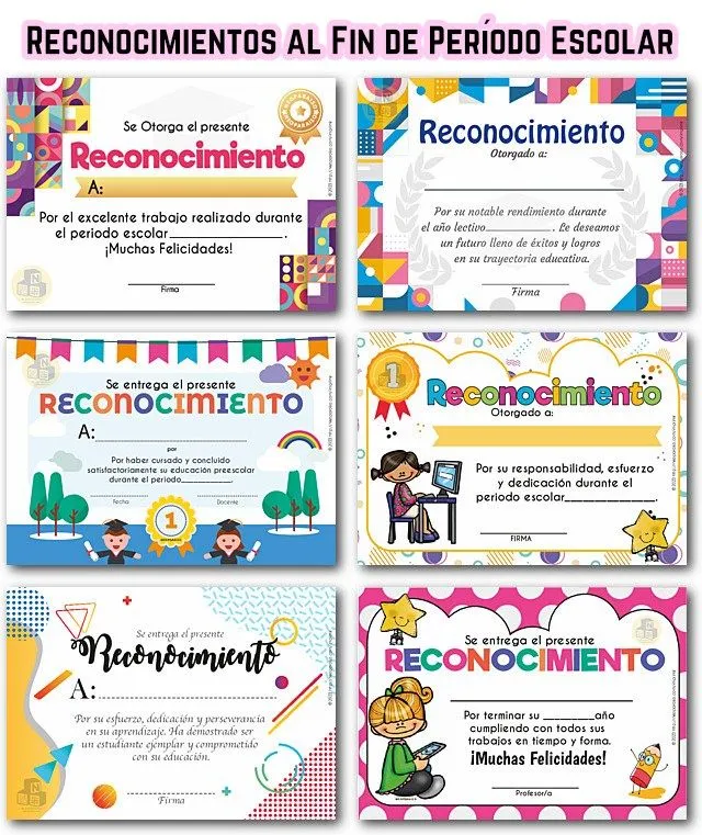 Reconocimientos Editables fin de Ciclo PDF