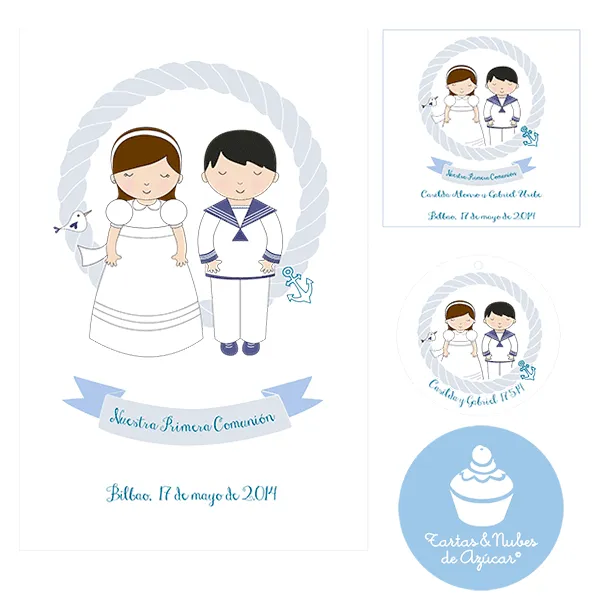 Recordatorios de Primera Comunión personalizados para hermanos ... Recordatorios de Primera Comunión personalizados para hermanos ...
