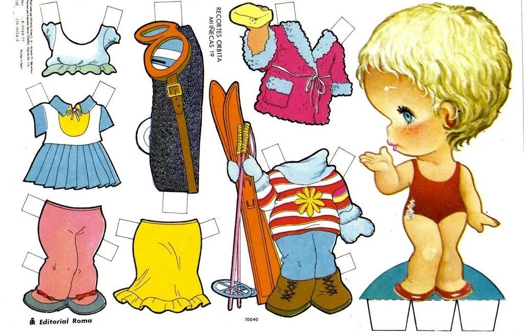 Recortable de muñecas antiguas | Brenda | Dibujos para cortar y colorear Recortable de muñecas antiguas | Brenda | Dibujos para cortar y colorear