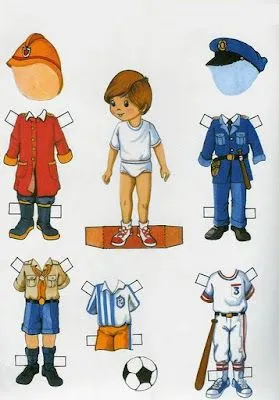 MUÑECO RECORTABLE CON TRAJES DE LOS OFICIOS. : RECORTABLES PARA NIÑOS