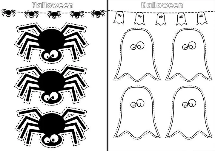 Recortables Halloween: +30 Imprimibles Infantiles Gratis 2023