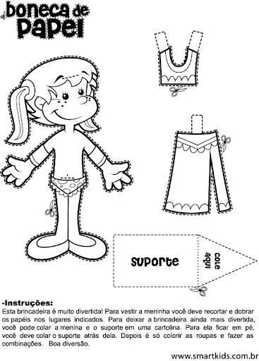 RECORTABLES DE MUÑECAS PARA COLOREAR