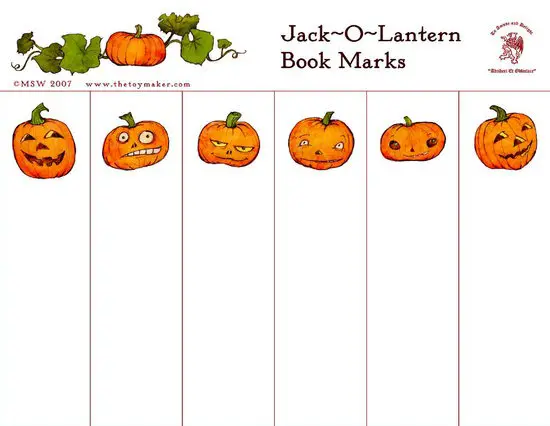 Recortables punto de libro para Halloween | Manualidades Infantiles Recortables punto de libro para Halloween | Manualidades Infantiles