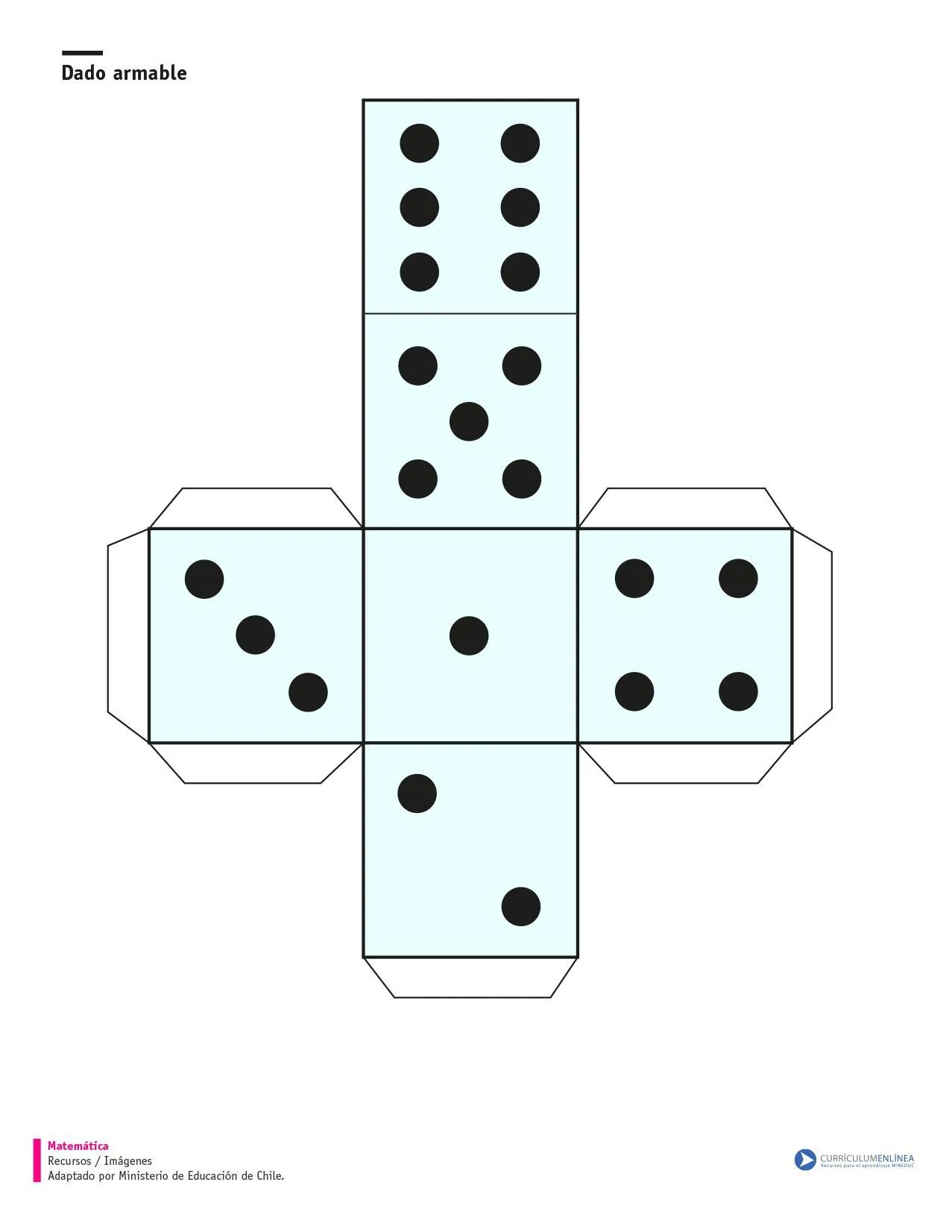 Dado para recortar, armar, pegar, jugar y aprender - Currículum en ... Dado para recortar, armar, pegar, jugar y aprender - Currículum en ...