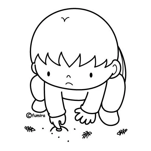 Niño asustado para colorear - Imagui