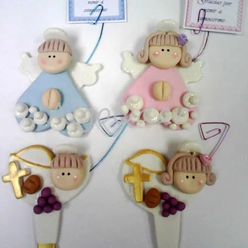 Recuerdo para bautizo de masa flexible - Imagui