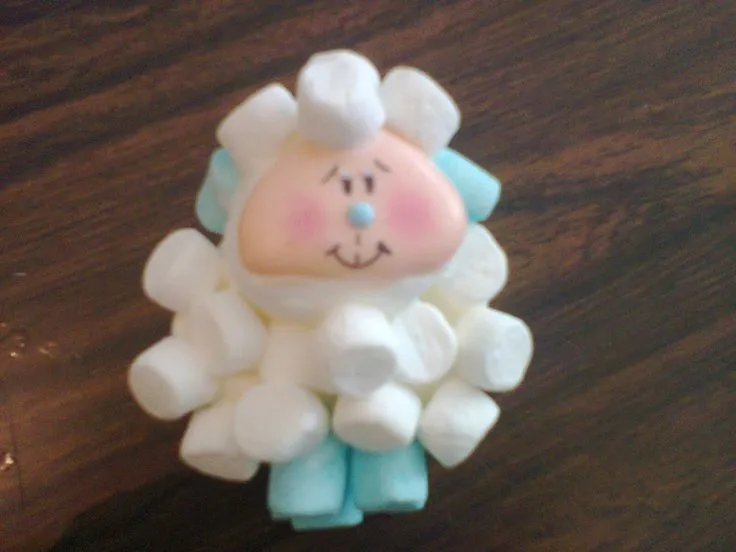 Recuerdo para bautizo borreguito hecho de bombones | Creaciones ...