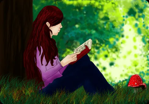 Recuerdo§ e iłu§ione§: Leyendo bajo la sombra de un árbol.