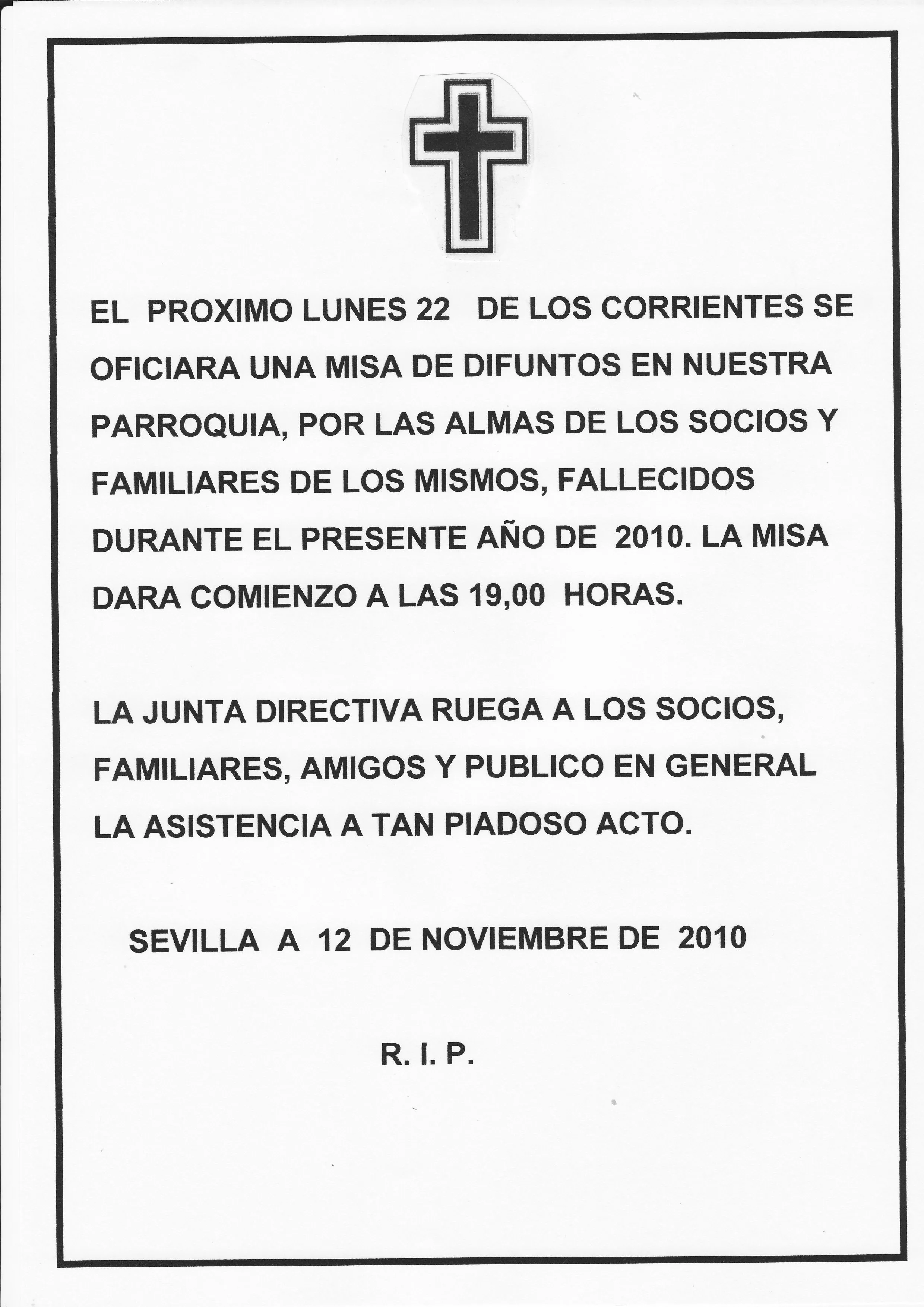 Tarjeta de invitación de misas de difuntos - Imagui