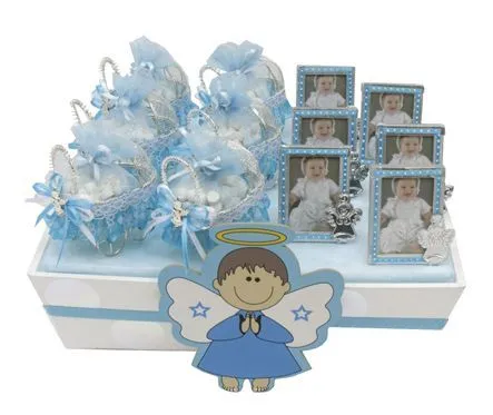 Recuerdos para Bautizo de niño. Centro de mesa color azul ... Recuerdos para Bautizo de niño. Centro de mesa color azul ...
