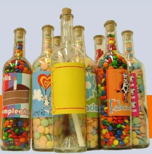 Recuerdos Botellas De Vidrio Personalizadas Con Dulces Hm4 ...