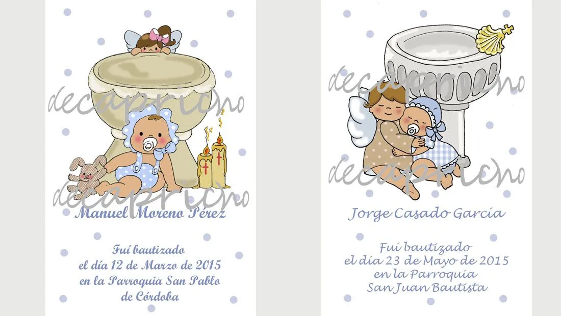 Recuerdos de Capricho | Dibujos Catalogo bautizos niño