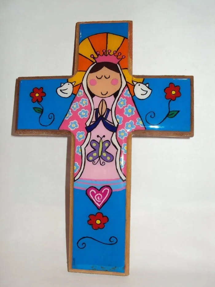 Recuerdos Jarquin: Cruz de madera, pintada a mano en diferentes ...