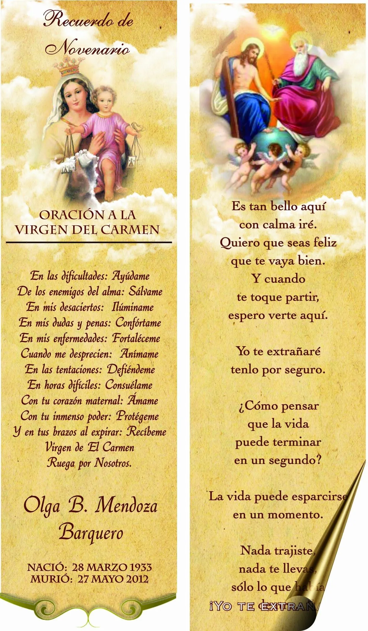 Recuerdos para Novenarios o difuntos | Frases de aniversario luctuoso, Novenario, Tarjetas de condolencias