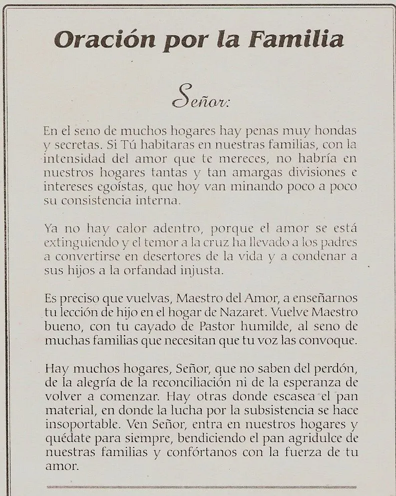 RECUERDOS A MIS PADRES.......................: ORACIÓN POR LA FAMILIA RECUERDOS A MIS PADRES.......................: ORACIÓN POR LA FAMILIA